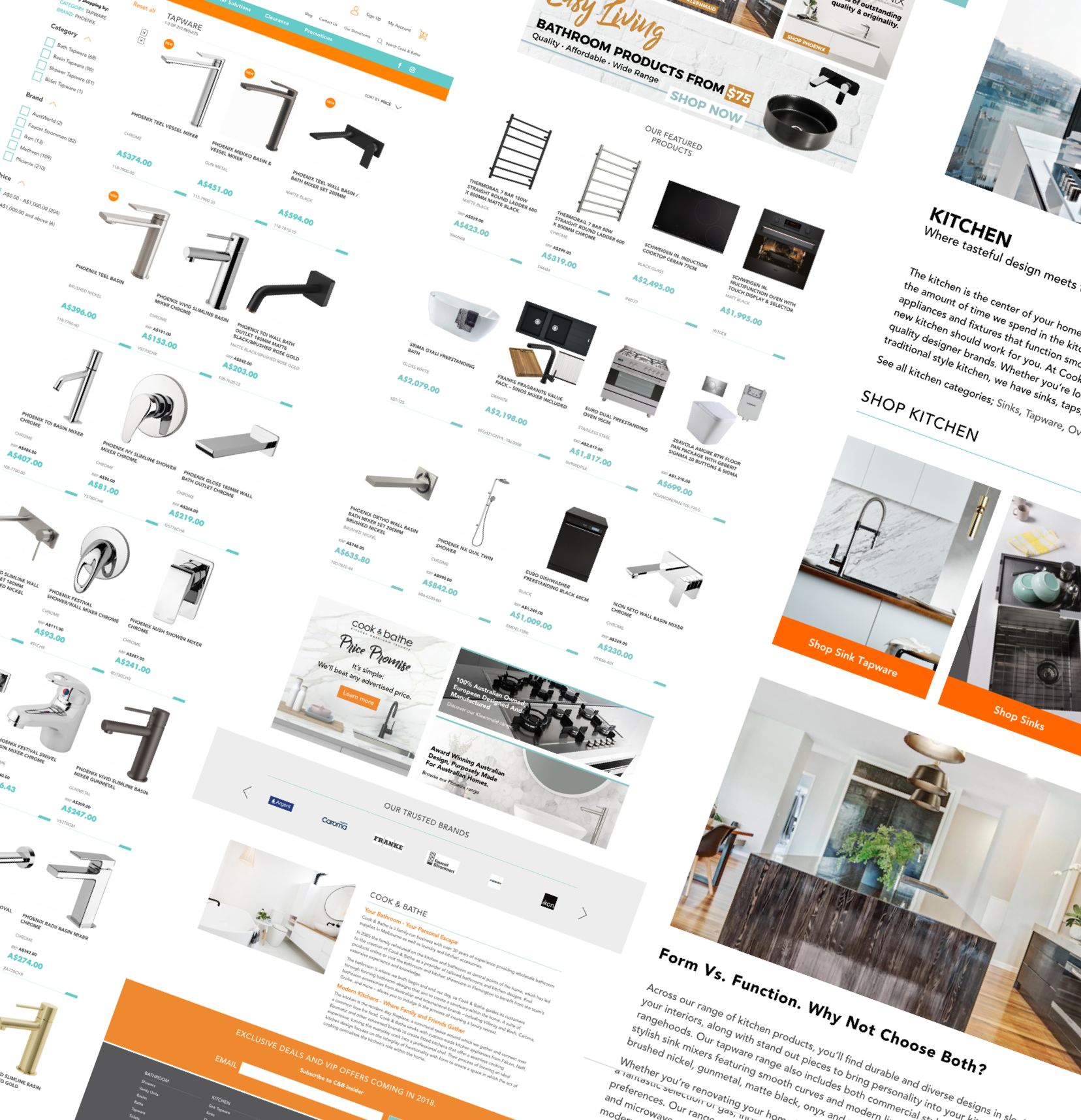 Cook & Bathe Desktop Views