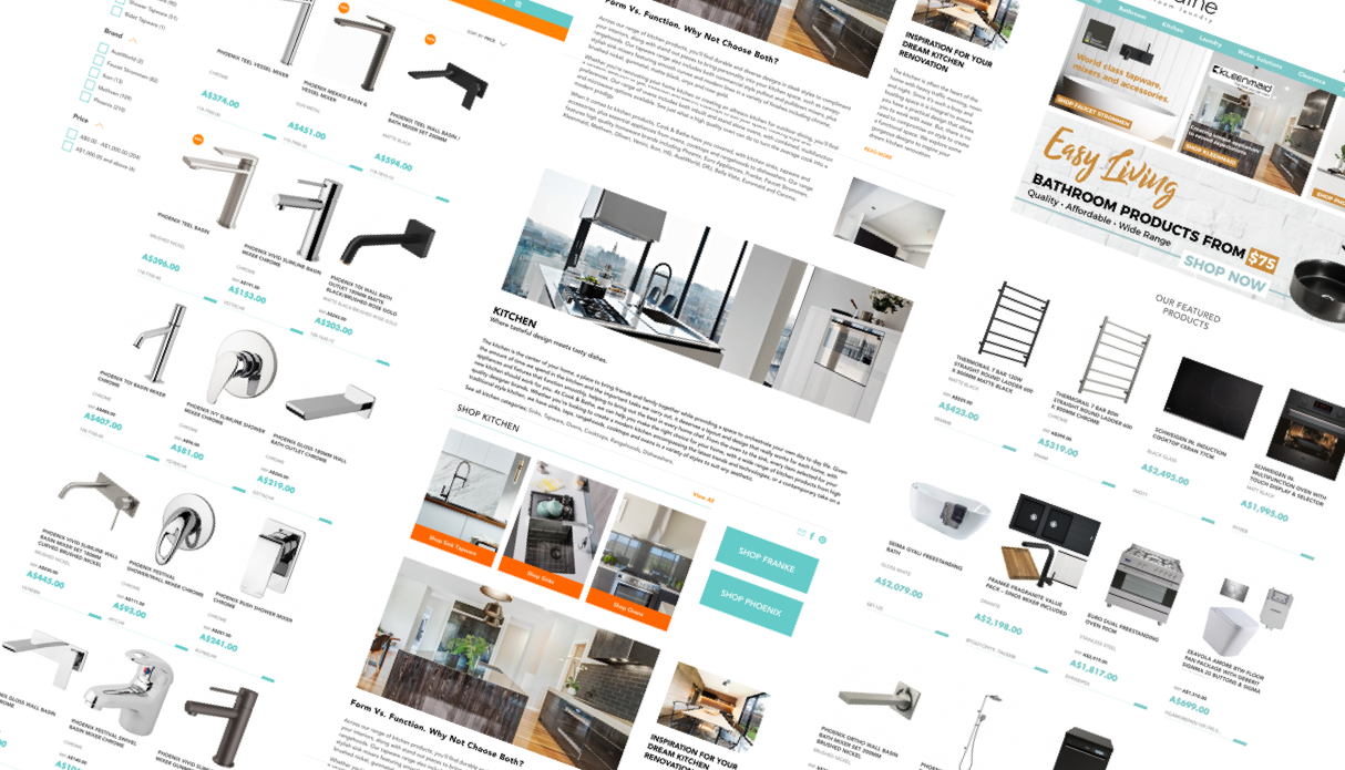 Cook & Bathe Desktop Views